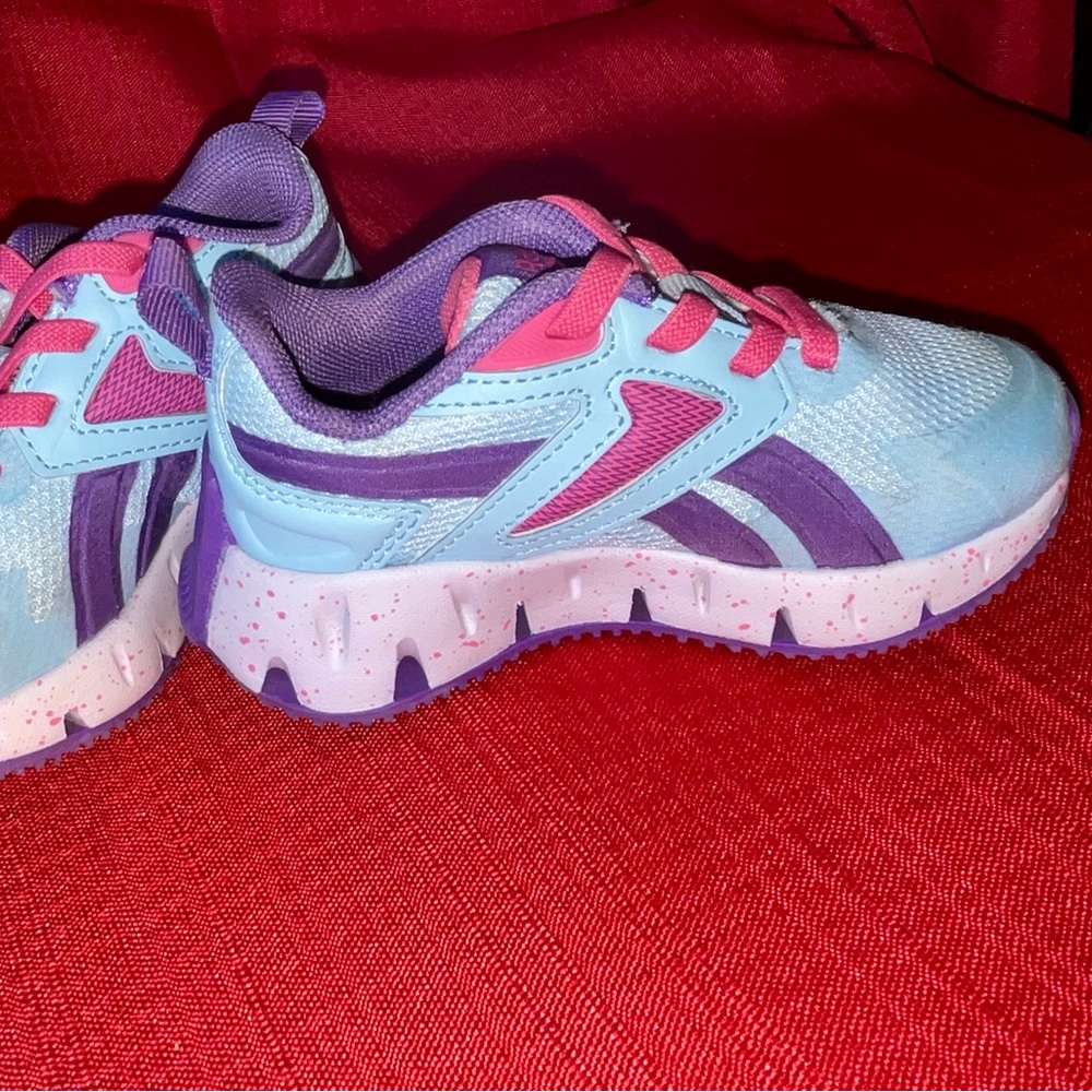 Reebok Kids Zig Vector Sneakers - Light Blue and Pink